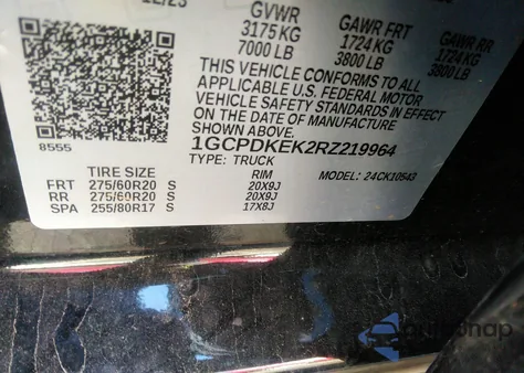 2024 Chevrolet Silverado 1500 4Wd Short Bed Lt With 2Fl from USA, damaged, VIN 1GCPDKEK2RZ219964